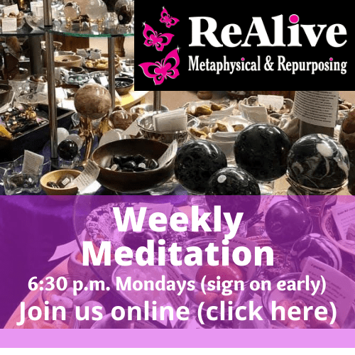 MONDAY MEDITATION AT REALIVE Online or Cedar Rapids IA ReAlive meditation