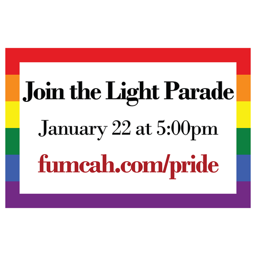 img="FUMCAH2022LightParadesq.png" alt="Pride Parade in Lights in Arlington Heights Illinois January 22"