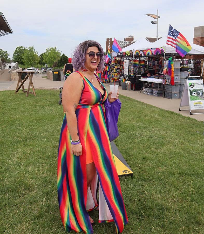 rainbow dress at quad cities pridefest