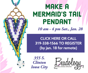 Make a Mermaid's Tale Pendant ad for Beadology Iowa Jan. 28