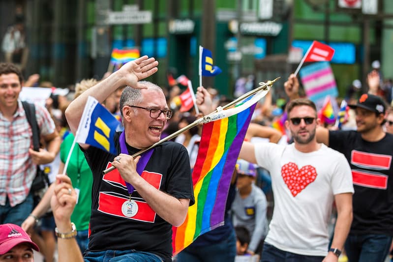 Jim Obergefell at a Pride celebration in 2015 after the U.S. Supreme Court validated marriage equality in Obergefell v. Hodges