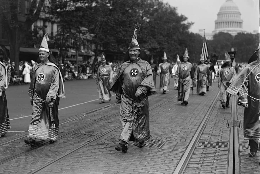 Photo of a "second-wave Klan" parade in 1926 from the United States Library of Congress