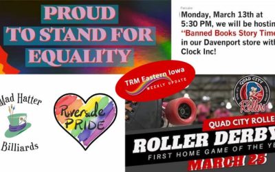 Protests, Banned Book Storytime, St. Patrick’s Day, billiards in Fairfield, plus Pride in Iowa City, Ottumwa, Fort Madison
