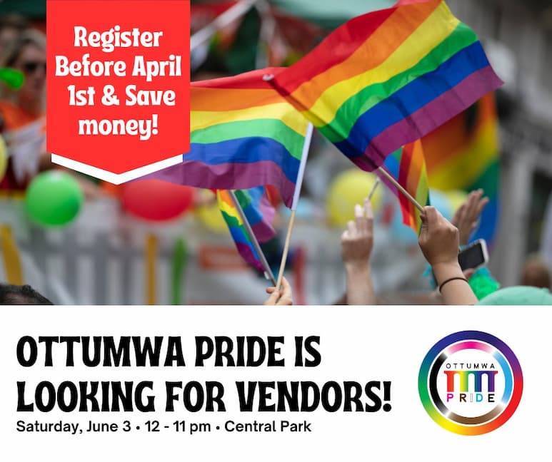 Ottumwa Pride calls for vendors for its June 3 festival