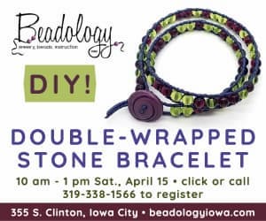 Beadology Iowa Double-Wrapped Stone Bracelet April 15