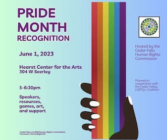 Pride Month Recognition June 1 by the Cedar Falls Human Rights Commission