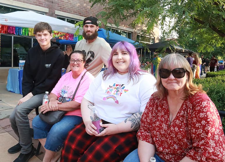 Lincoln, Jr., Pam Hylo, Julia Wilson, and Brenda Hylo at Pride Party at Bass Street Landing June 17, 2023.