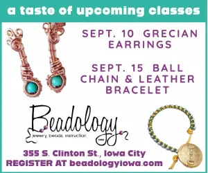 Beadology Iowa classes September 10 and 15