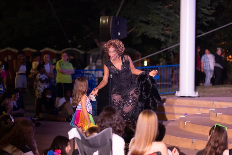 Anjila Cavalier performs at Pride Party at Bass Street Landing