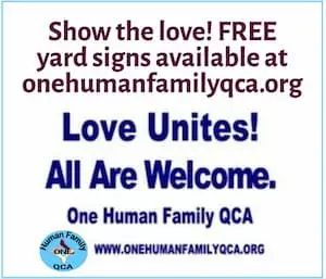 One Human Family QCA offering free yard signs