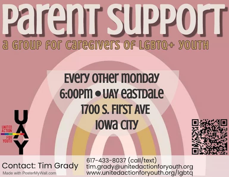 LGBTQ+ Parent Support Group by United Action for Youth in Iowa City