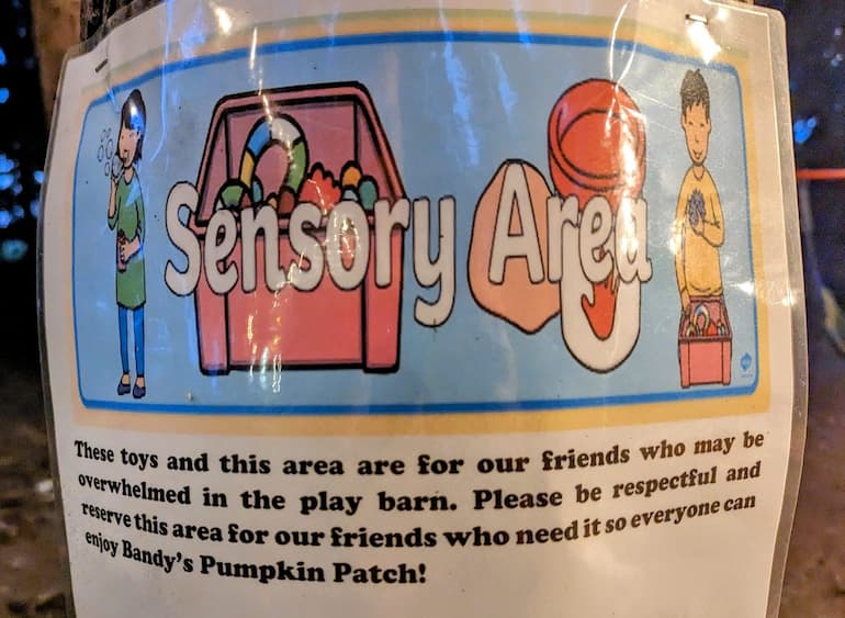 Bandys pumpkin patch sensory area