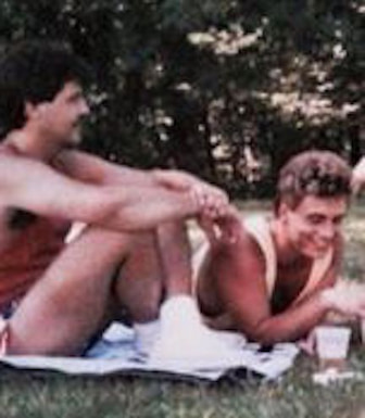 Bill Coffey and Eddie Jacoby at 1980s gay picnic in Rock Island