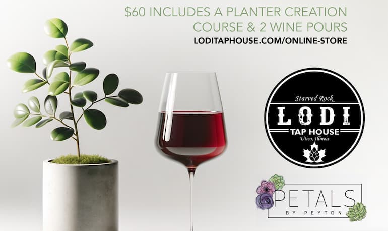 planter and wine