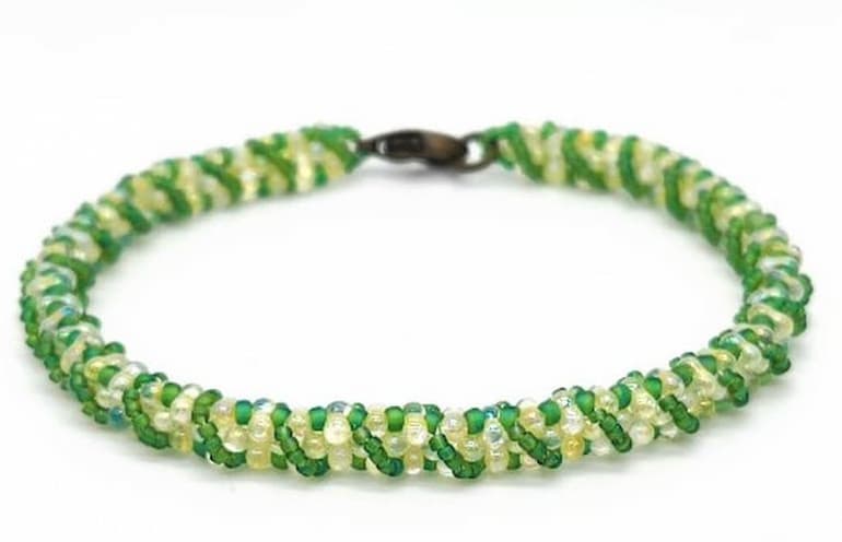 green Twisted Sister Beaded Bracelet