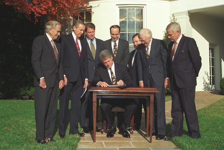 President Bill Clinton signing the original 1993 Religious Freedom Restoration Act