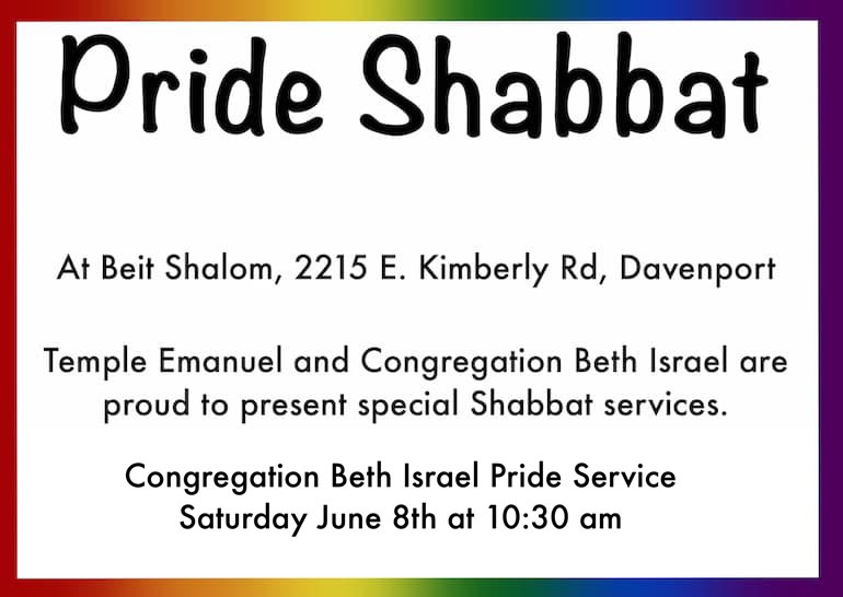 Congregation Beth Israel Pride Service June 8
