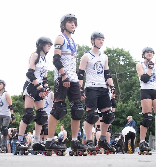 IC Bruisers in the Iowa City Pride Parade June 15