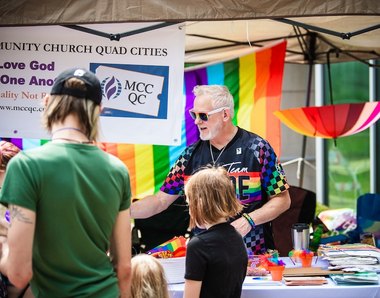 Rich Hendricks of MCC of the Quad Cities at Pride Party at Bass Street Landing June 15