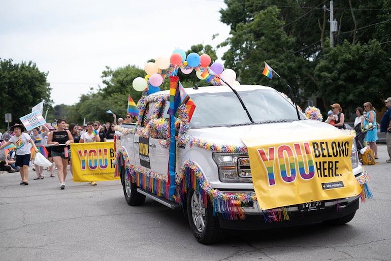 University of Iowa Health Care in the Iowa City Pride Parade June 15