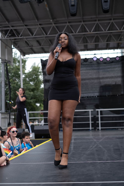 A participant in UAY's youth drag show