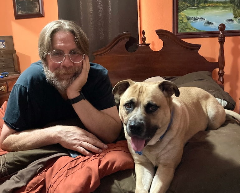 the late Matt Moody and dog Chewie