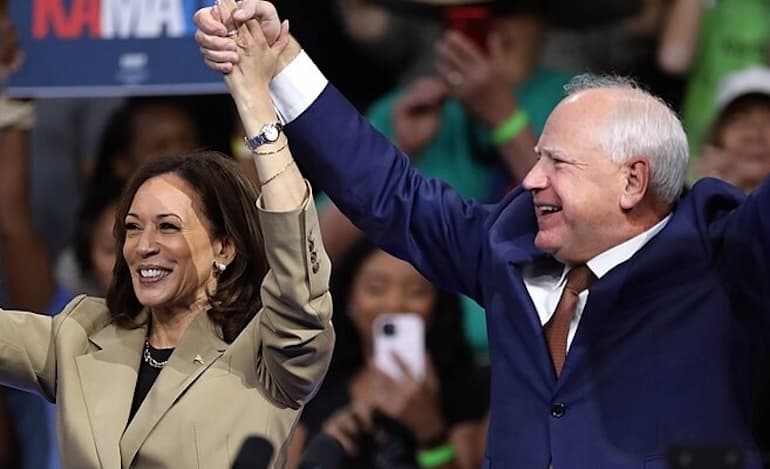 Kamala Harris and Tim Walz